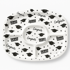 White Graduation Celebration Platter