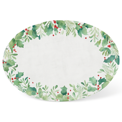 Festive Holly Melamine Serving Platter