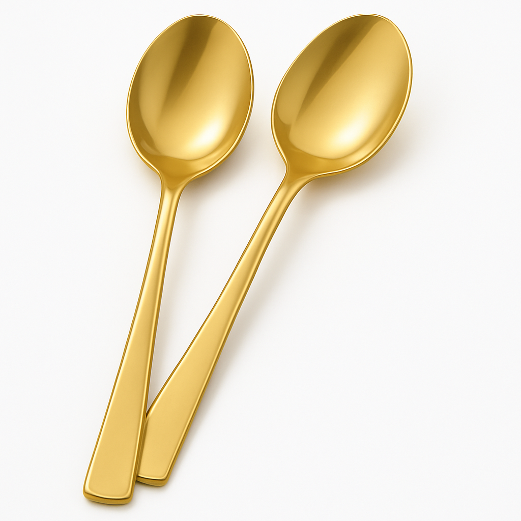 Elegant Gold Plastic Serving Spoons - 9.75"