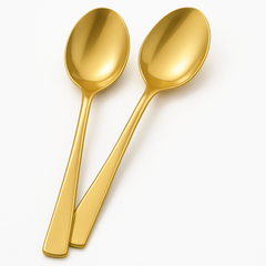 Elegant Gold Plastic Serving Spoons - 9.75"