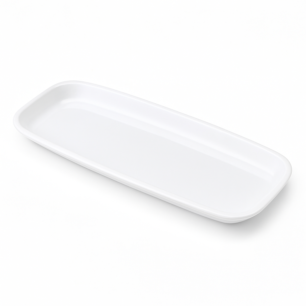 White Long Rectangular Serving Platter - 17.5-inch
