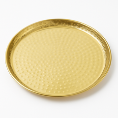 Elegant 15.5" Gold Hammered Stainless Steel Tray