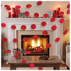 Sparkling Red Glitter String Decorations