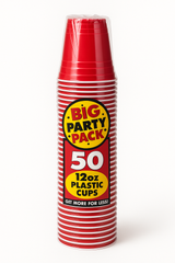 Frosty White 12oz Plastic Party Cups - 50 Pack