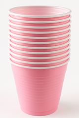 New Pink 12oz Plastic Cups - 50 Pack