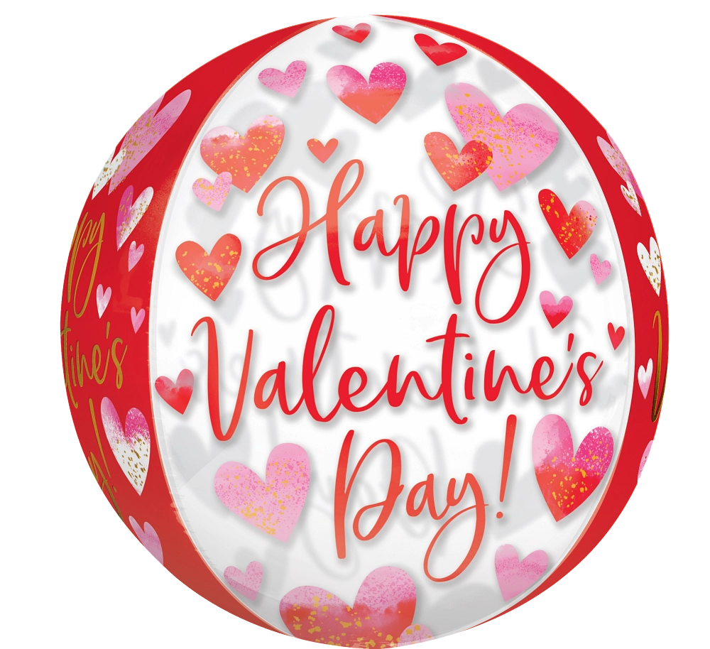 Romantic Watercolor Heart Orbz Foil Balloon