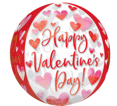Romantic Watercolor Heart Orbz Foil Balloon
