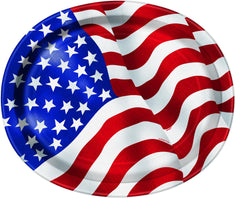 USA Flag 12" Paper Oval Plates | 8 Count