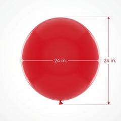 Vibrant Red Latex Balloons - 24" Premium Pack