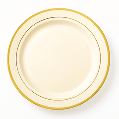 Elegance Collection 12" Cream Dinner Plates with Gold Trim ‚Äì 10 Pack