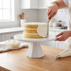Medium White Plastic Cake Stand - 11.5 In.