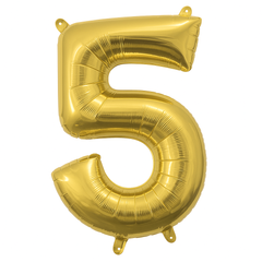 Metallic Gold Number 5 Foil Balloon