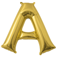 Gold Letter "A" Foil Balloon | 16" Air-Filled