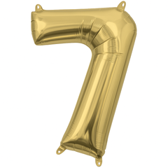 Gold Number 7 Foil Balloon - Air Filled