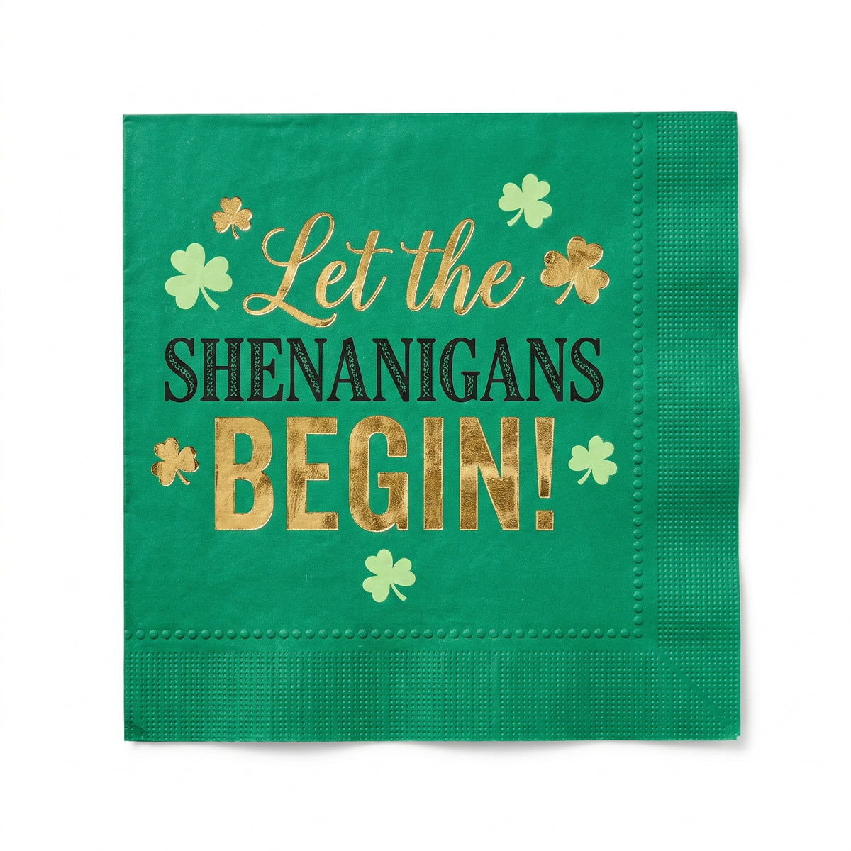 Shenanigans St. Patrick's Day Beverage Napkins, 16-Pack - 5 In. X 5 In.