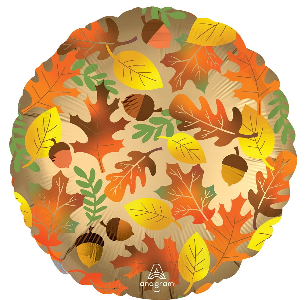 Satin Fall Leaves Metallic Balloon