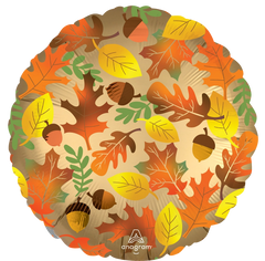 Satin Fall Leaves Metallic Balloon
