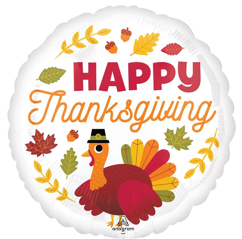 Pilgrim Turkey Metallic Thanksgiving Foil Balloon