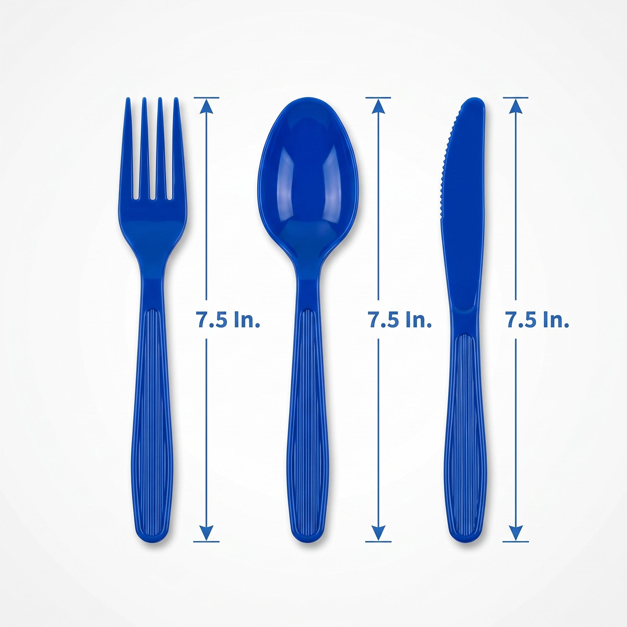 Royal Blue Plastic Cutlery Set - 64 Pieces - 7.5 in.