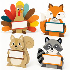 Thanksgiving Animal Friends Placecards Set