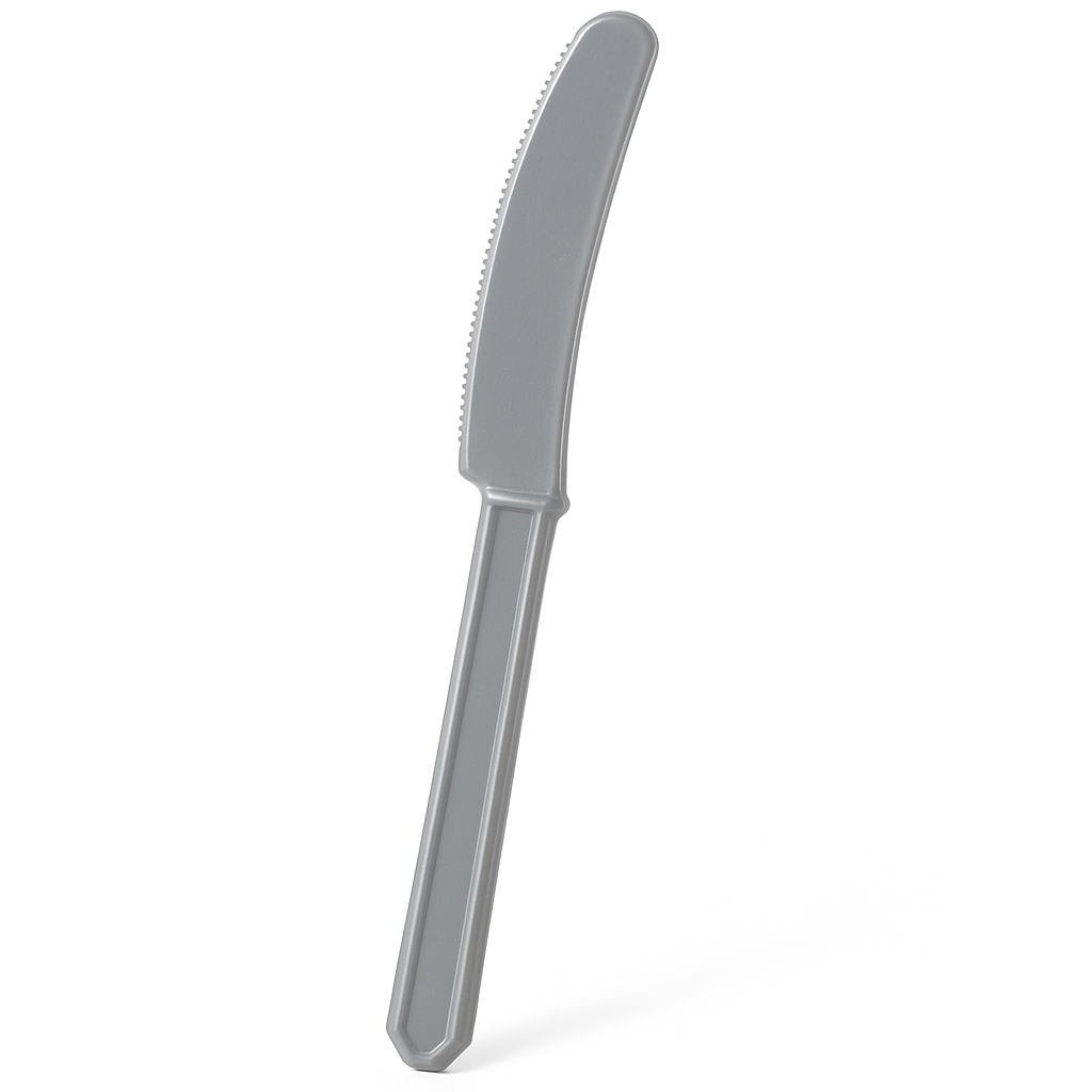 Silver Plastic Economy Knives