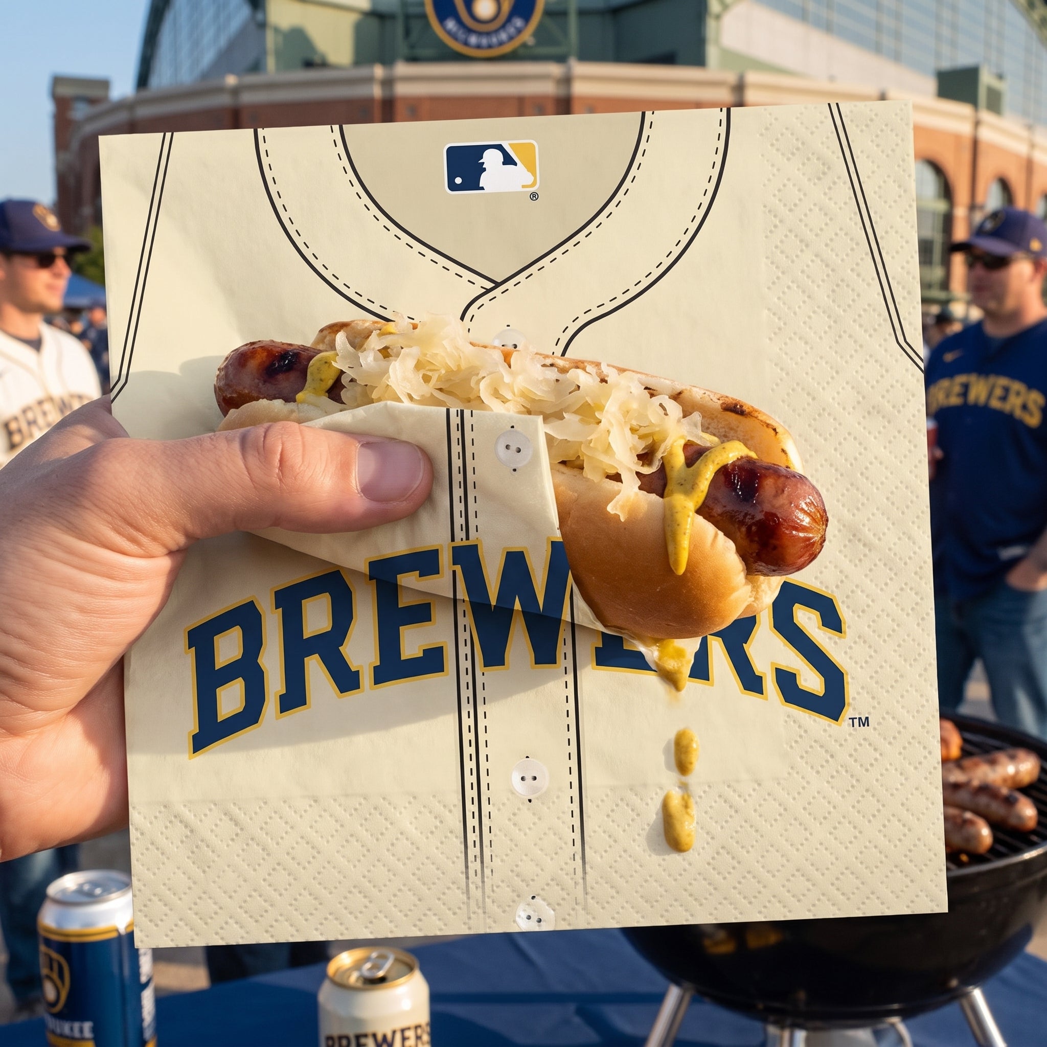 Milwaukee Brewers MLB Lunch Napkins - 6.5 In. x 6.5 In.