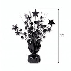 12-Inch Black Foil Star Spray Centerpiece