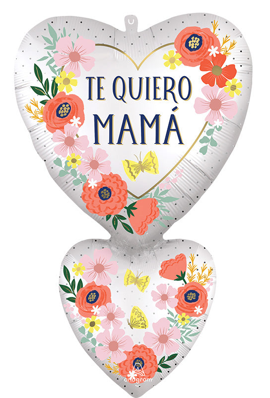 Satin "Te Quiero Mama" Blooms SuperShape Mother's Day Balloon - 40"