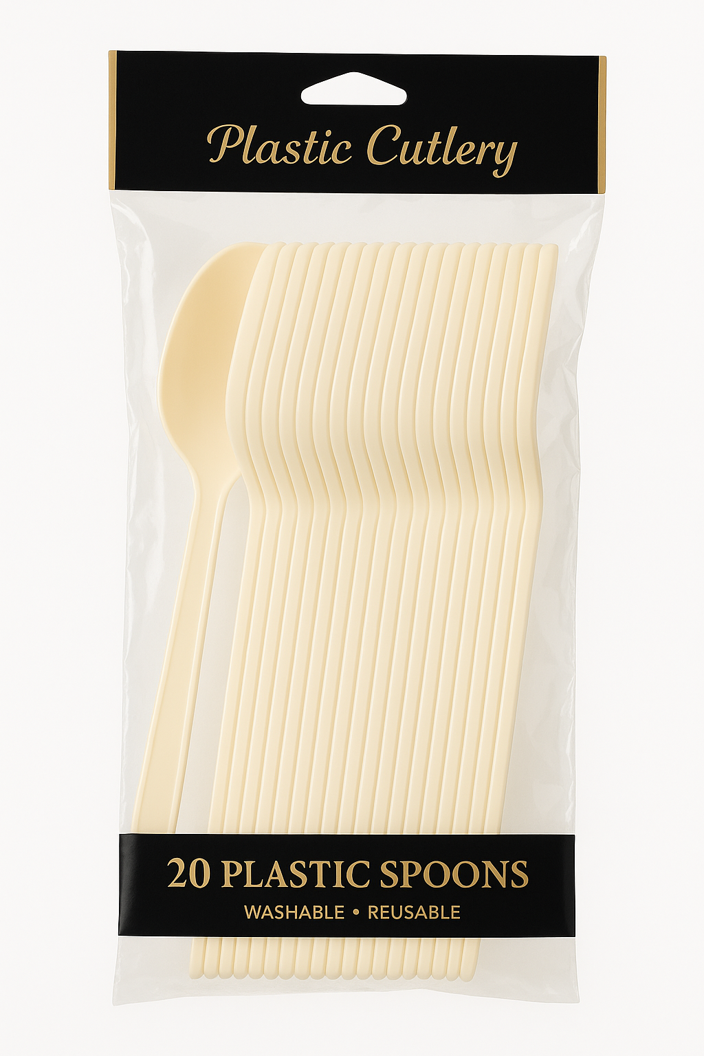 Vanilla Creme Plastic Spoons - Pack of 20