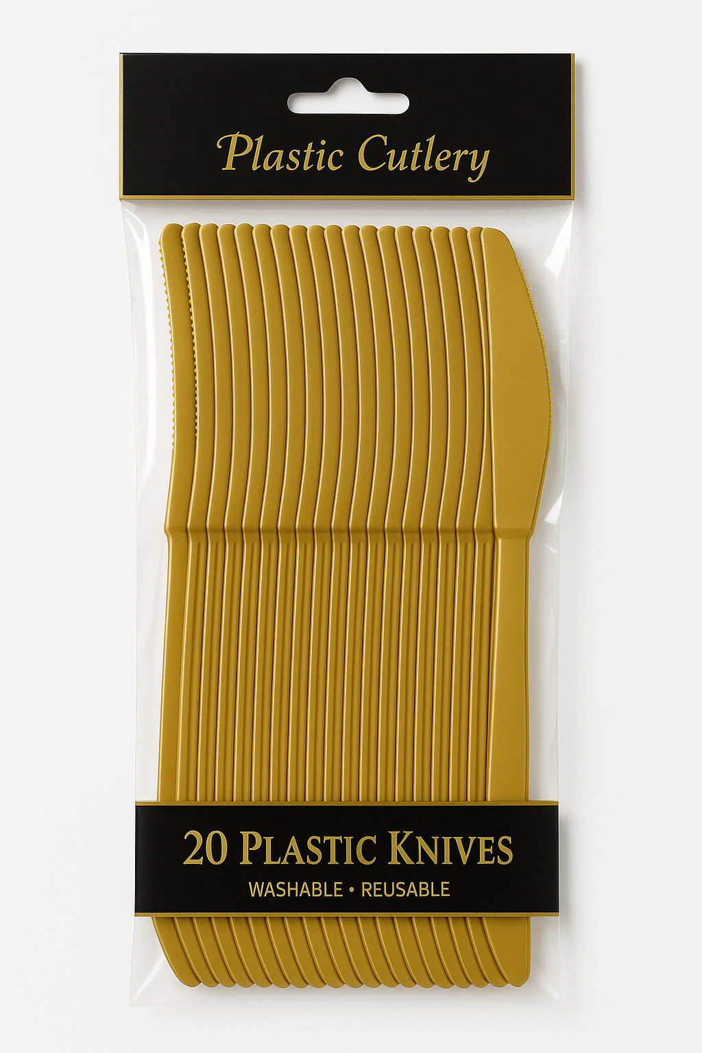 Gold Plastic Knives - Pack of 20