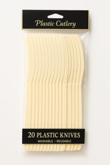 Vanilla Cr√®me Plastic Knives - Pack of 20