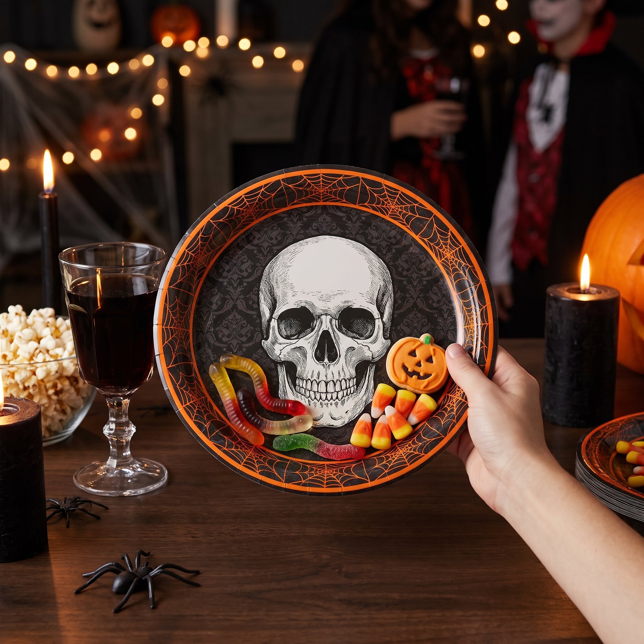 Wicked Hauntings 10" Halloween Skull Plates