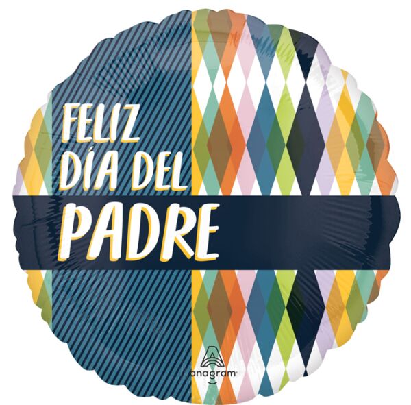 Retro "Feliz Padre" Metallic Foil Balloon