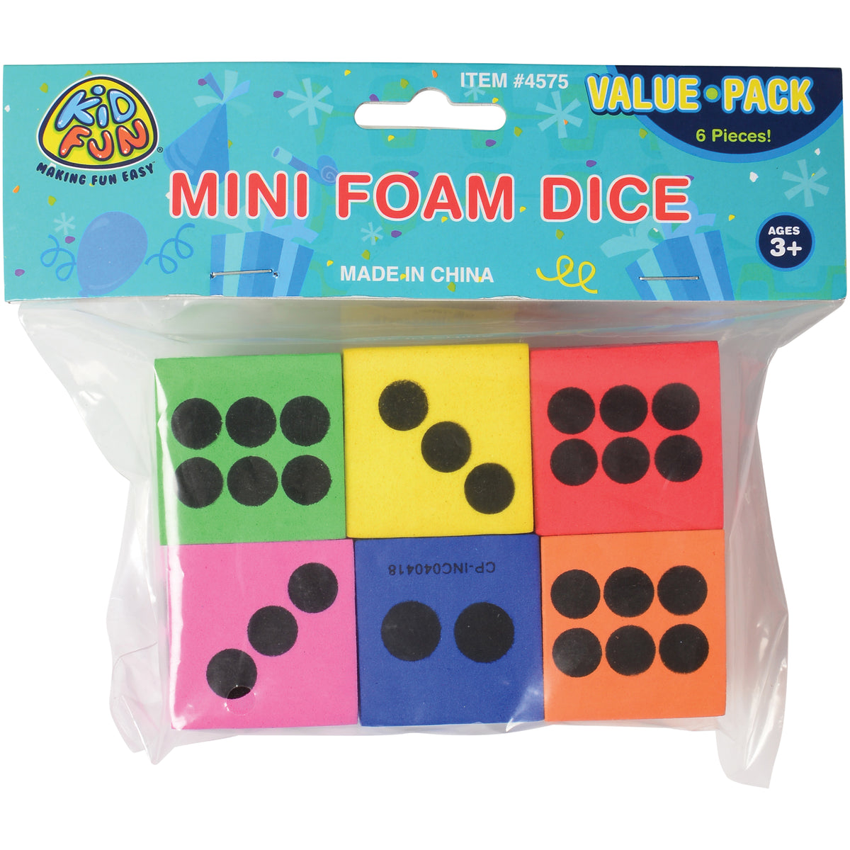 Mini Foam Dice/6 Per Pkg