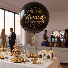 "And The Award Goes To" Jumbo Latex Balloon - Black/Gold, 24-Inch