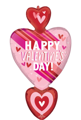 Heart & Stripes Metallic Balloon - 18"