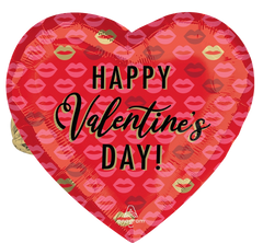 Valentine Kissy Lips Metallic Balloon