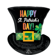 St. Patrick's Day Top Hat SuperShape Foil Balloon - 24"