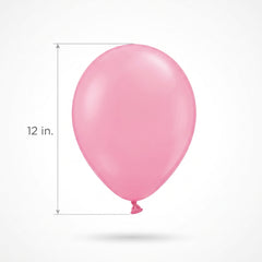 Vibrant New Pink Latex Balloons - 12" (72 Pack)