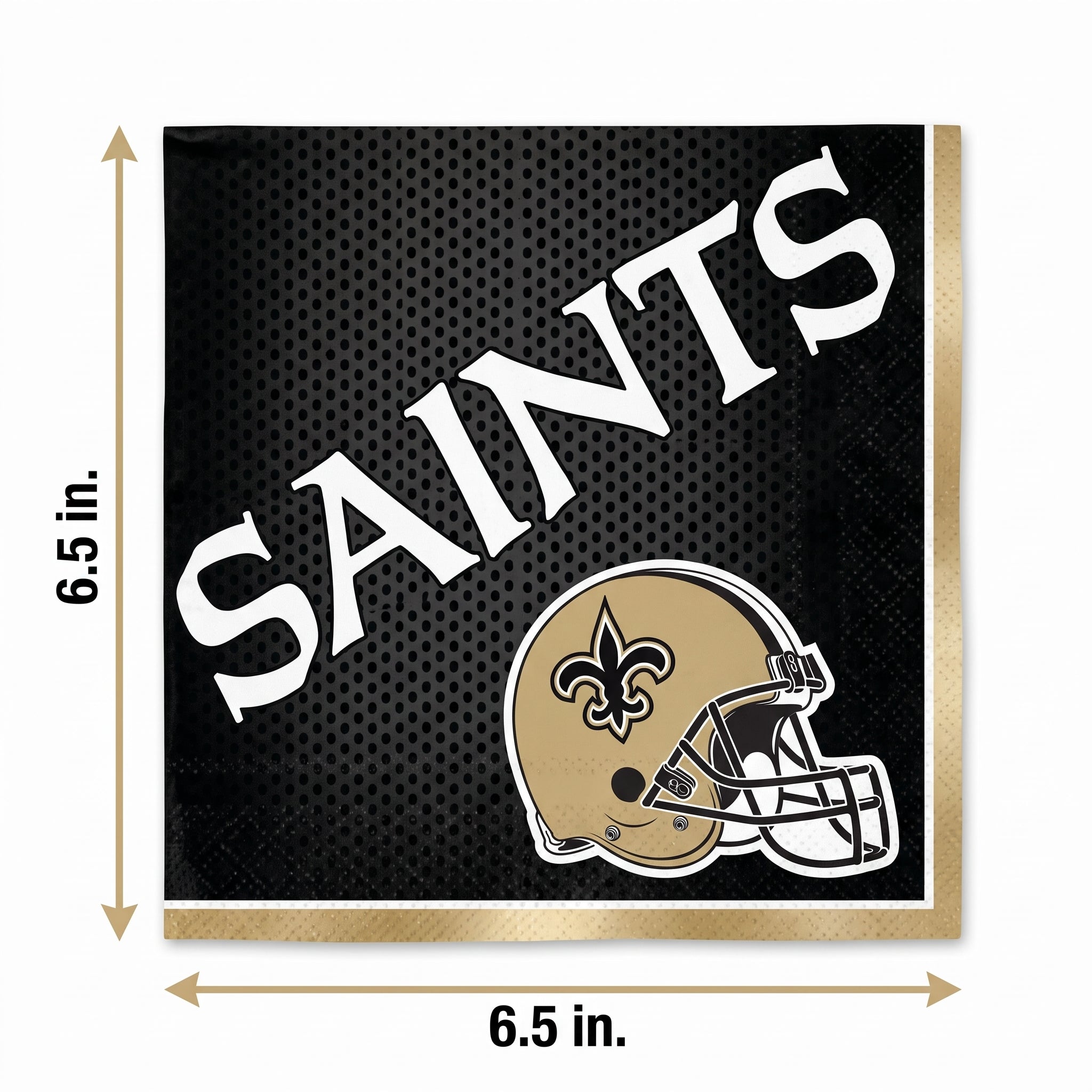 New Orleans Saints NFL Lunch Napkins - 6.5 In. x 6.5 In., 36-Count