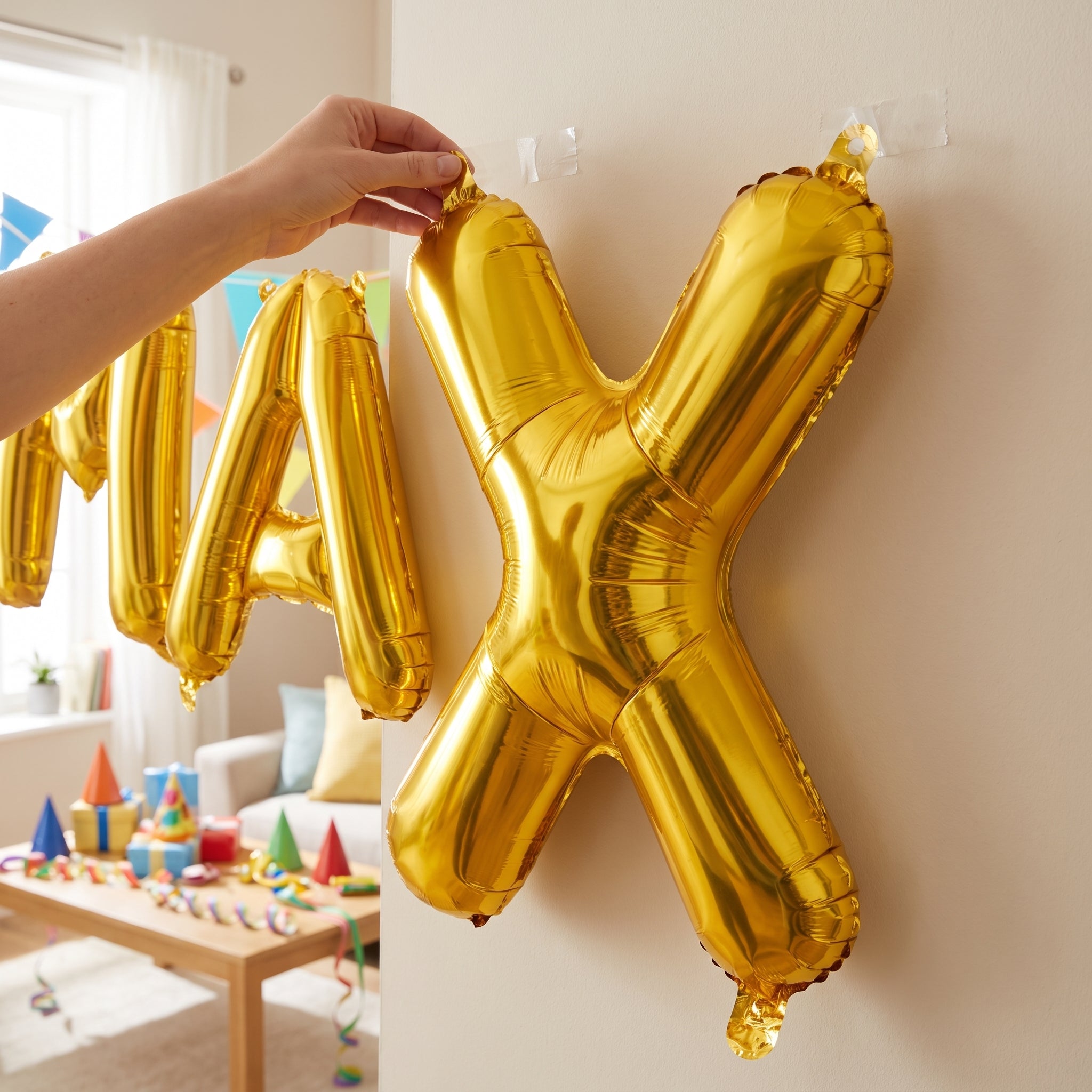 Gold Foil Letter "X" Balloon - Air Filled