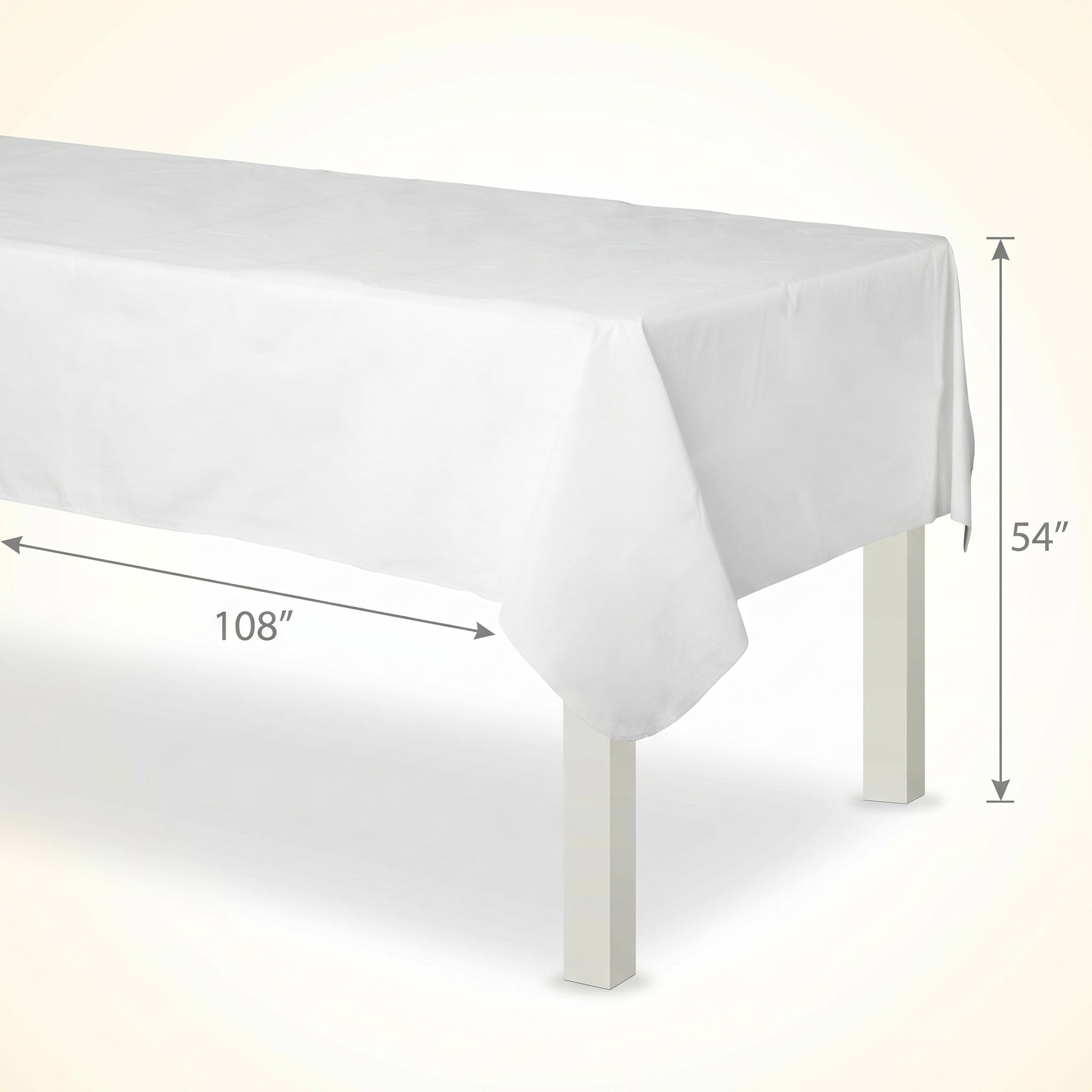 Elegant White Flannel Back Table Cover