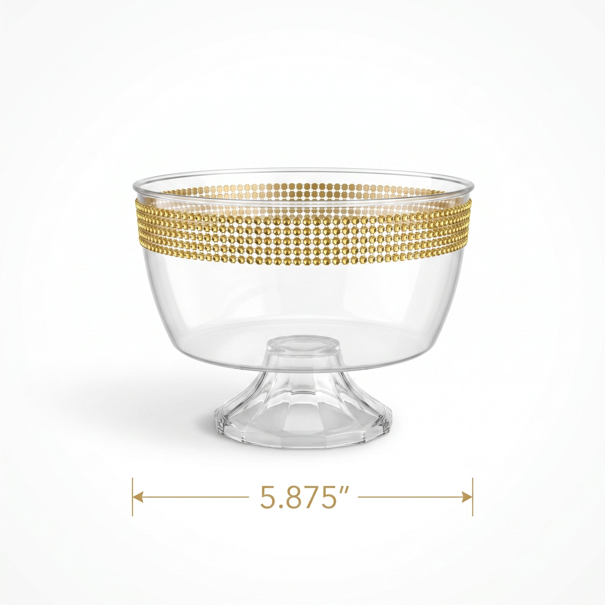 Gold Gem Trimmed Plastic Trifle Bowl