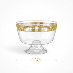 Gold Gem Trimmed Plastic Trifle Bowl