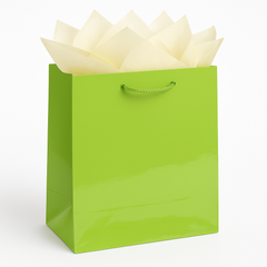 Glossy Kiwi Green Medium Gift Bag