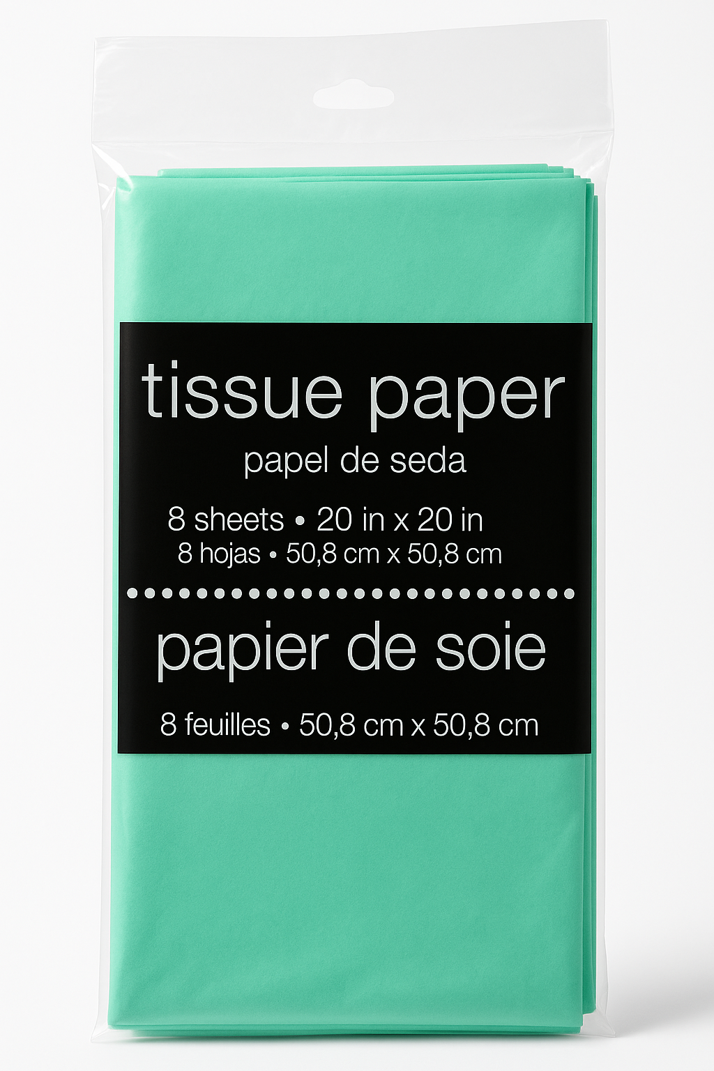 Festive Green Tissue Paper - 8 Sheets