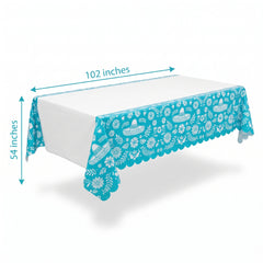 Viva La Fiesta Plastic Table Cover with Scalloped Edge, 54x102 Inches