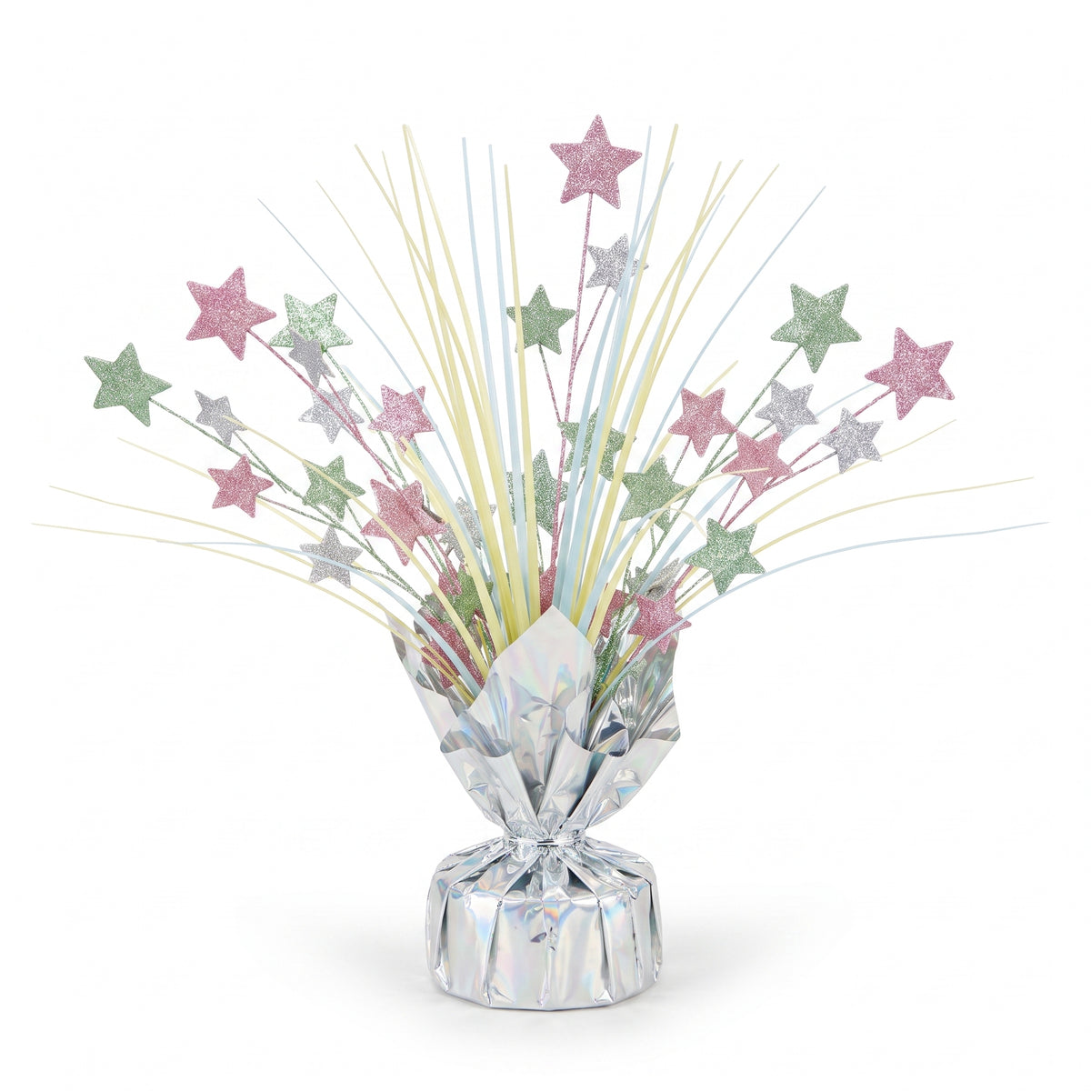 12-Inch Pastel Star Metallic Foil Spray Centerpiece