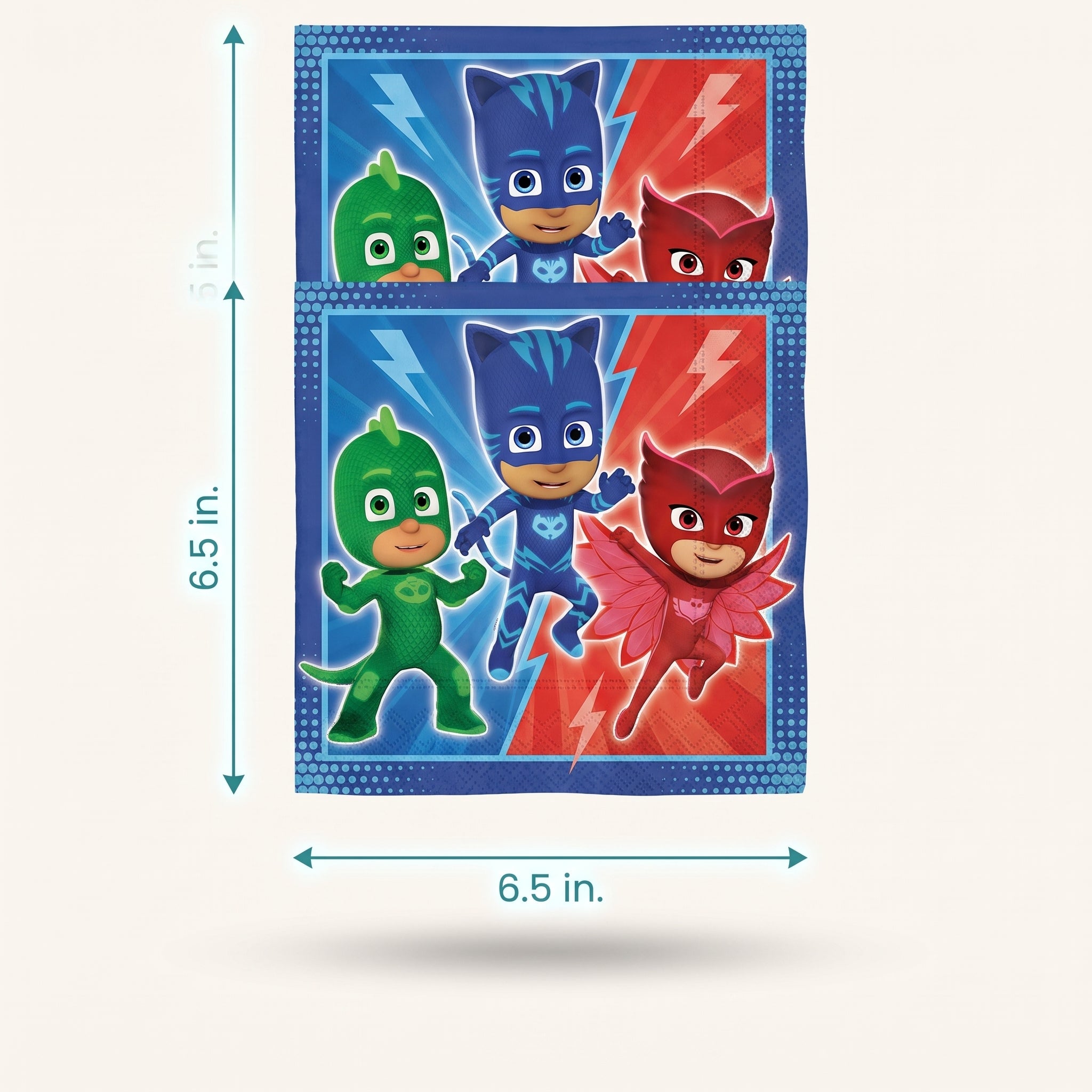 PJ Masks Party Lunch Napkins - 6.5 In. x 6.5 In. - 16 Pack