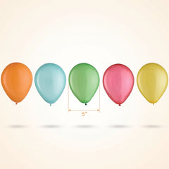 5" Sherbet Assorted Latex Balloons - 25 Pack